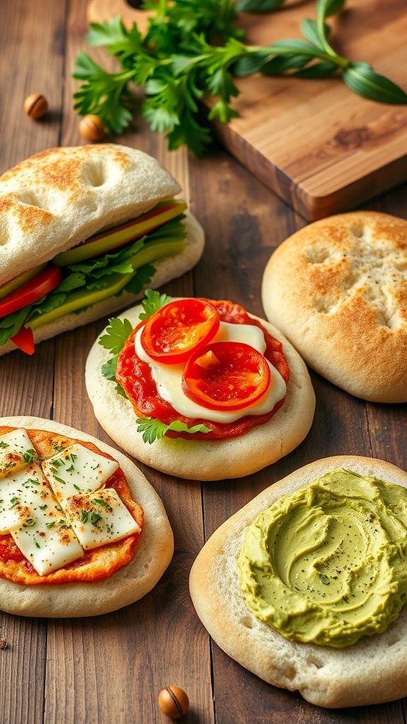 Creative Ways to Use Cloud Bread A selection of cloud bread dishes including a sandwich, mini pizza, and breakfast toast with avocado.